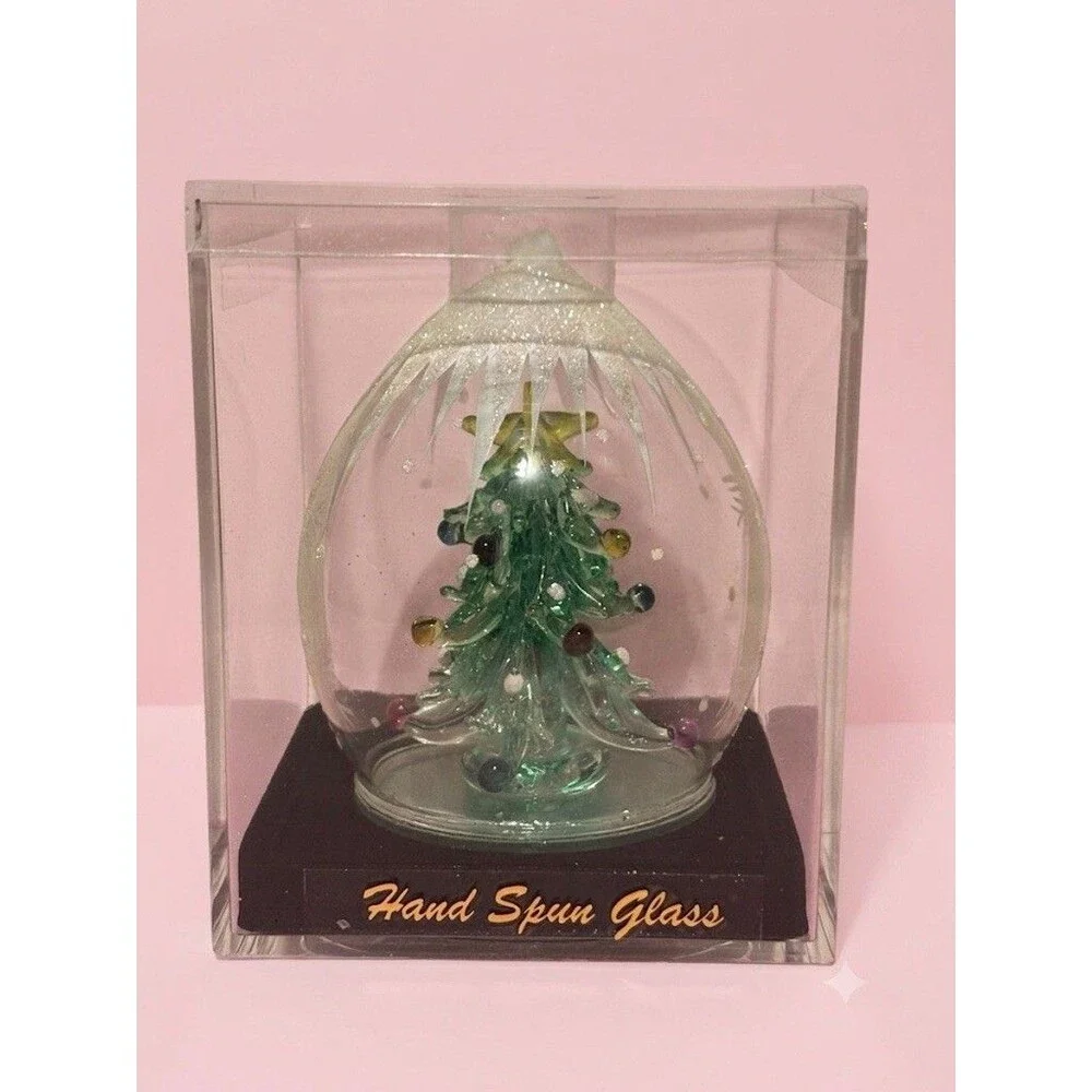 Vintage Hand Spun Glass Christmas Tree Ornament Unique Treasures Collection